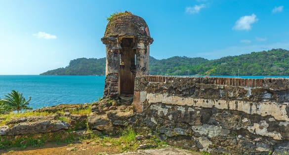 Photo of The Spanish fortress of Santiago built to protect the harbor of Portobelo against pirate incursions. Located in the city of Portobelo by the Caribbean Sea in Panama.