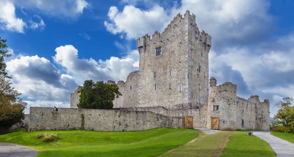 photo of view ofRoss Castle is a 15th-century tower house in County Kerry, Ireland.