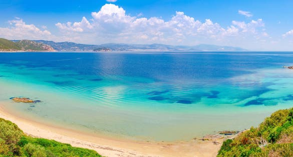 Photo of landscape of Vrasidas beach near Kavala, Macedonia, Greece, Europe.