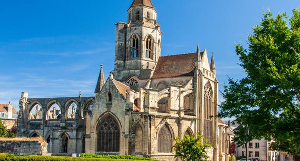 Photo of church Vieux St-Etienne in Caen in Normandie in France.