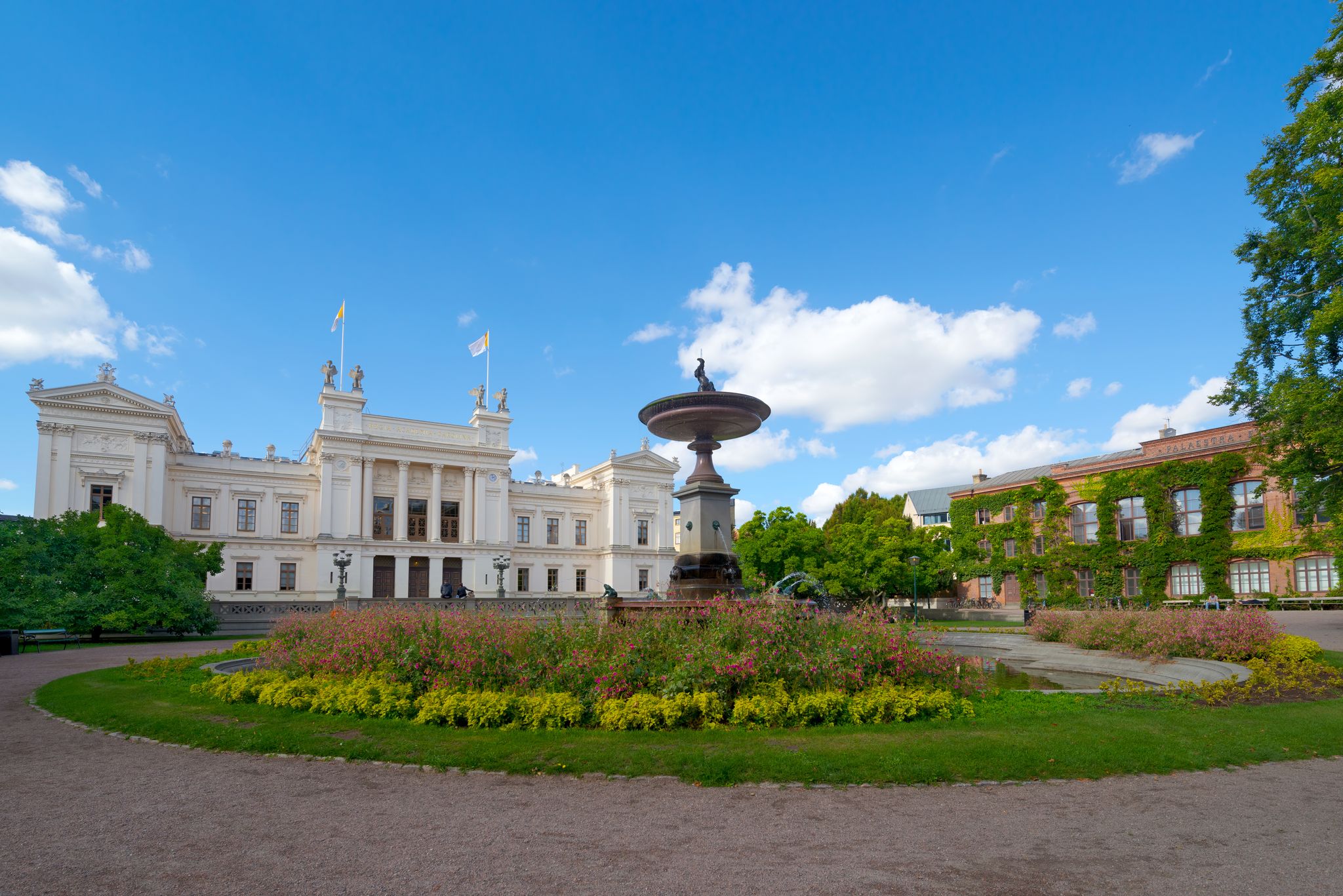 photo of Lundagård main building, built in 1882, University Royal Caroline Academy in Lund, Sweden.