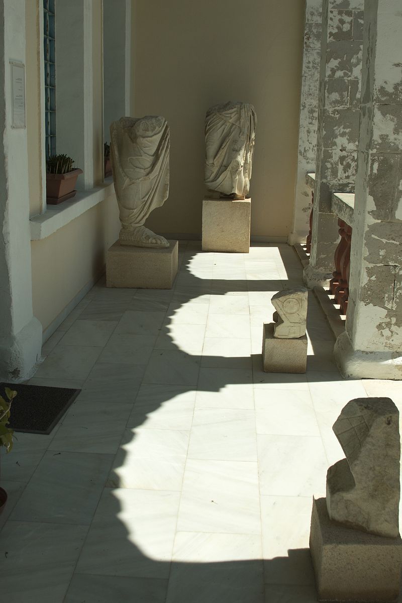 photo of Archaeological Museum of Milos, Lapidary in porch of the building, Plaka, Greece.