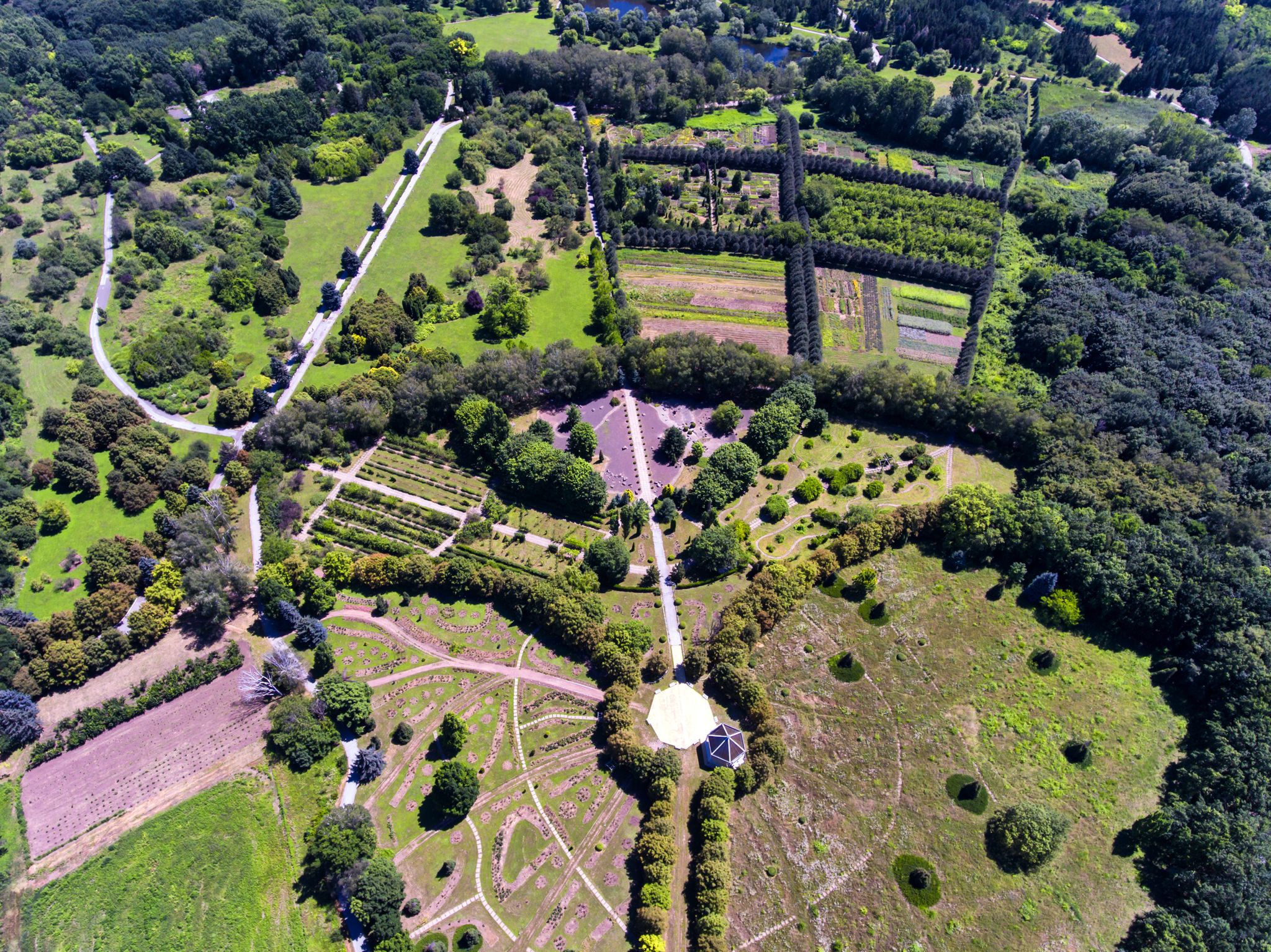 Photo of aerial view of Botanical Garden in Chisinau, Republic of Moldova.