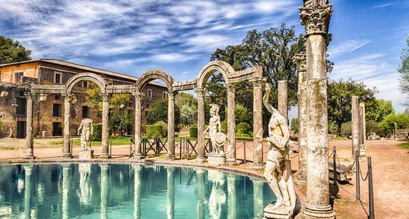 photo of The ancient pool called Canopus, surrounded by greek sculptures in Villa Adriana (Hadrian's Villa), Tivoli, Italy.