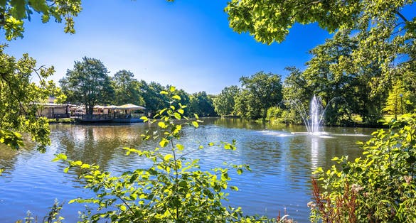 Photo of Slottsskogen scenic park and lake in Gothenburg ,Sweden.