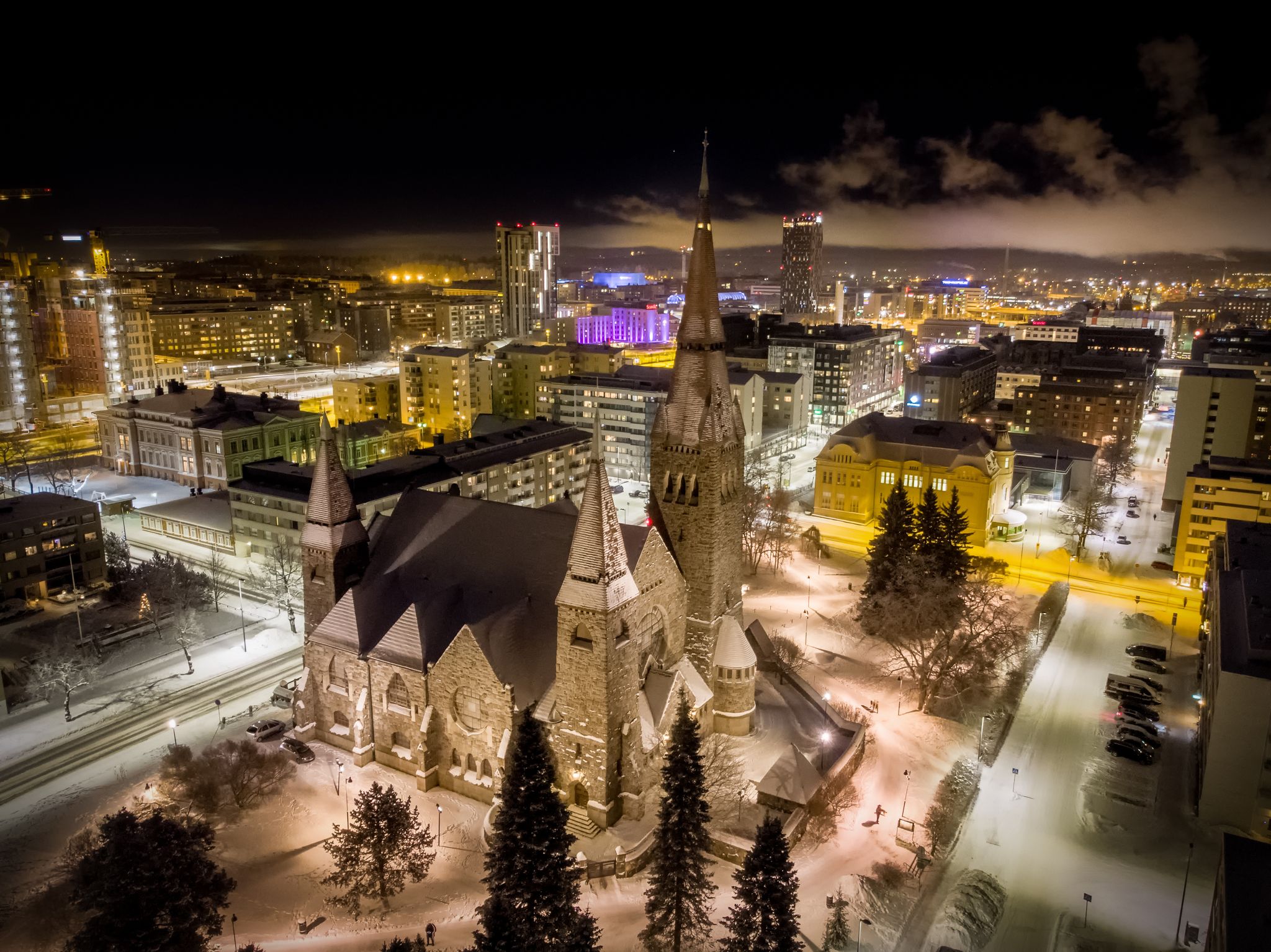 Old Porvoo in the evening of February. Finland