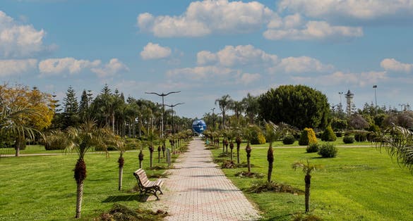 Photo of green landscaped park, Adana central park, Adana ,Turkey.