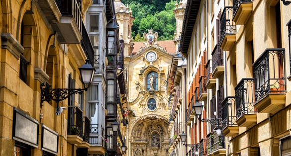 Photo of san sebastian old town views.