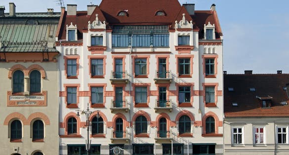 Wolny's Tenement (1909, designed by arch. Wiktor Miarczyński),Szczepanski square, Old Town, Krakow, Poland