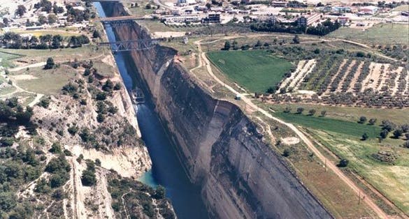 photo of view of Διώρυγα της Κορίνθου, Loutraki, Greece.