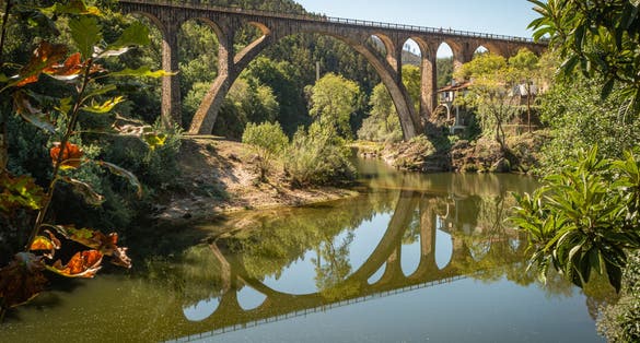 Old railway bridge in Poço de Santiago in Sever do Vouga, Aveiro, Portugal