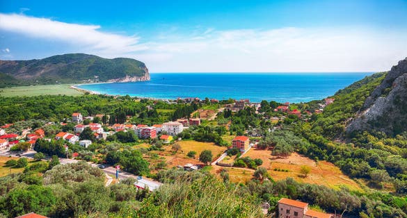 Photo of beautiful view on Buljarica Beach in Montenegro.