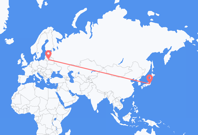 Tokyo to Vilnius