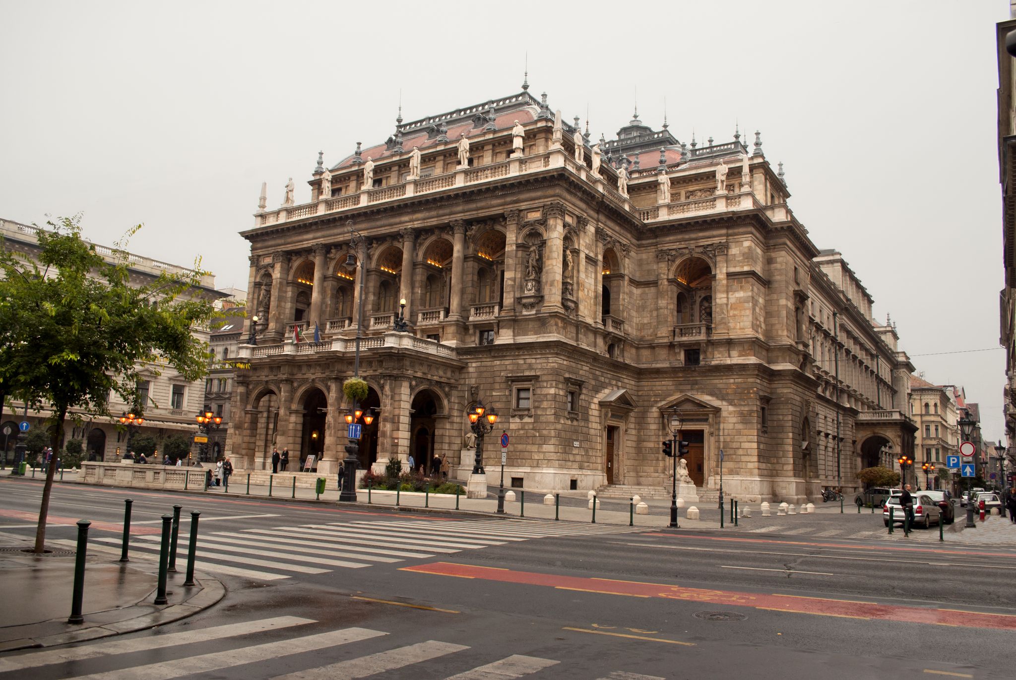 photo of view of Hungarian State Opera House in Budapest .