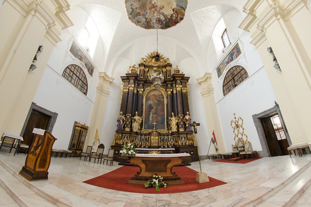 photo of view of Saint Anne Cathedral from inside, Debrecen, Hungary.