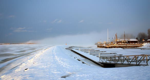  Photo of Frozen port of Kemi view, Bothnian Bay, Finland.