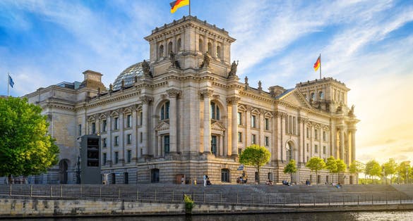 Photo of the famous reichstag building in berlin.