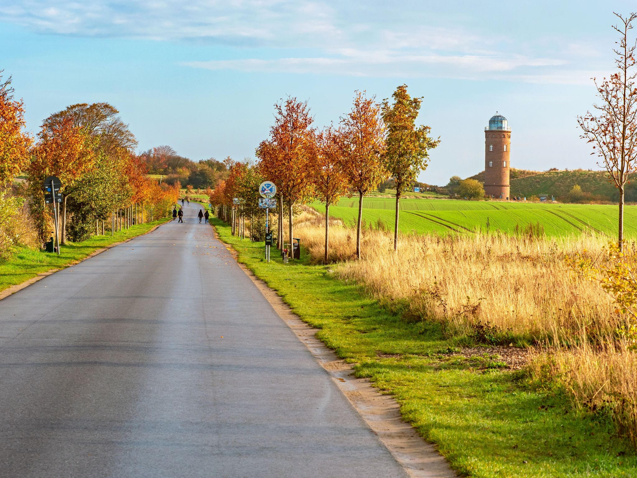 photo of view of Alley road to Kap Arkona. Visit the Lighthouses at Kap Arkona on Ruegen Isle, Baltic Sea,Mecklenburg-Vorpommern,Germany