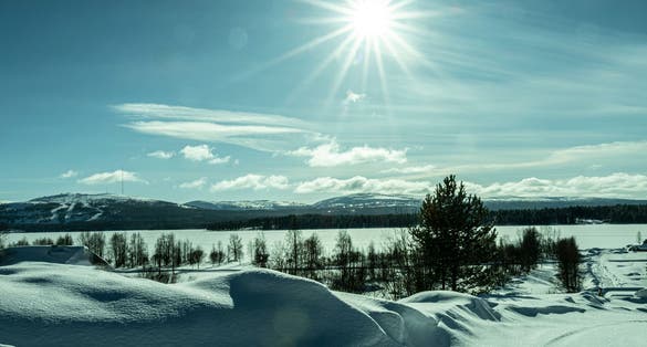 Photo of winter landscape of Pyhätunturi, Finland.