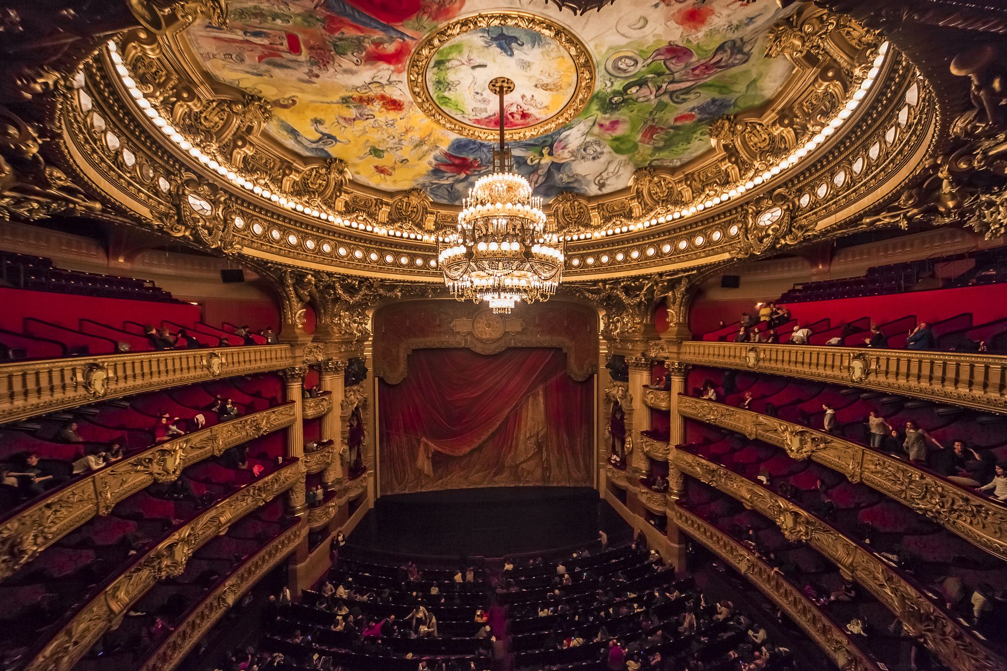 Photo of interior view of Opera de Paris, Palais Garnier, It was built from 1861 to 1875 for the Paris Opera house, Paris, France.