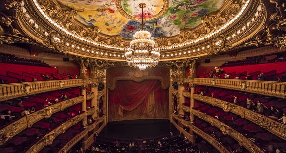Photo of interior view of Opera de Paris, Palais Garnier, It was built from 1861 to 1875 for the Paris Opera house, Paris, France.
