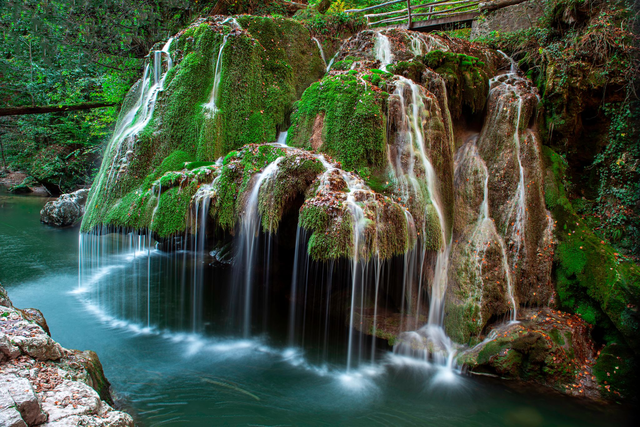 Photo of Bigar water fall, Romania, formed by an underground water spring witch spectacular falls into the Minis River.