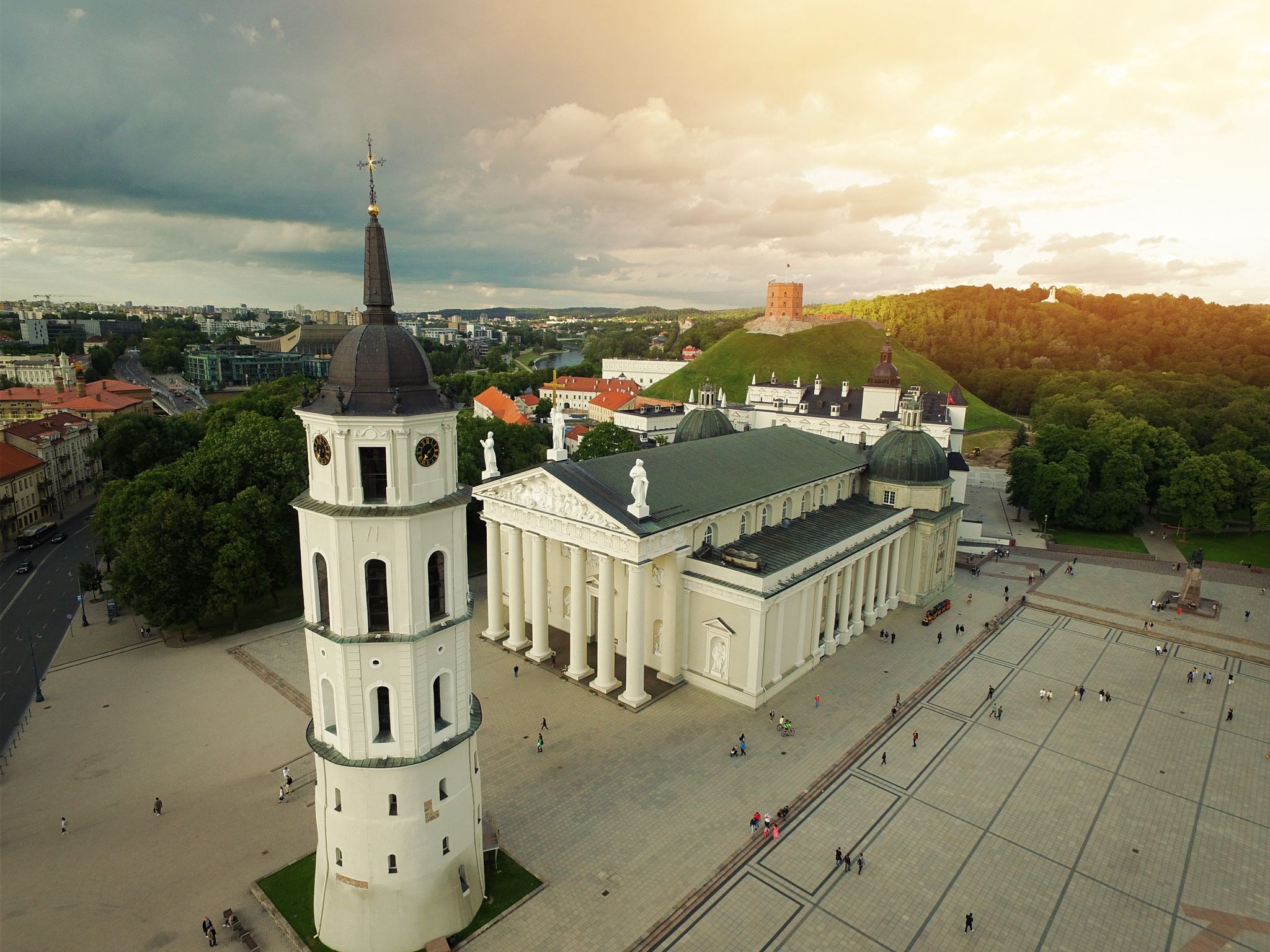 photo of Vilnius cathedral drone - Vilnius cathedral aerial - Vilnius cathedral from above in Lithuania.