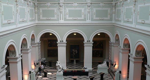 photo of view of interior Museum of Fine Arts, Budapest, Hungary.
