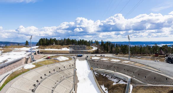 Photo of Holmenkollbakken is a large ski jumping hill located at Holmenkollen in Oslo, Norway.