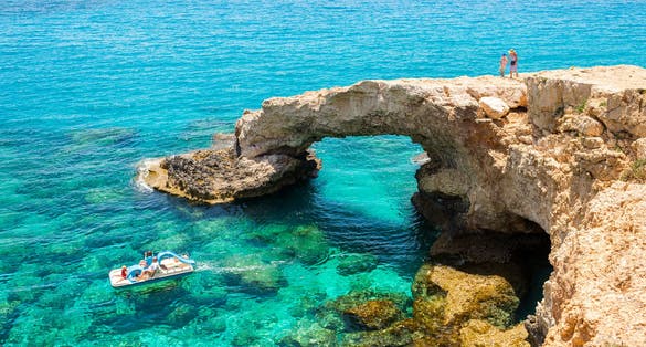 Photo of  the beautiful natural rock arch near of Ayia Napa, Cavo Greco and Protaras on Cyprus island.