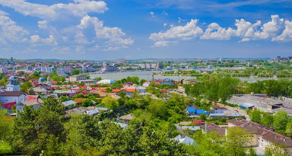 Photo of Tulcea port and Danube river in Romania.