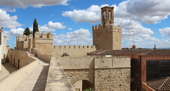 Photo of The Espantaperros Tower also known as Torre de la Atalaya. A 12th-century Almohad monument. This is known as the Watchtower or Alpendiz Tower in Badajoz, Spain.