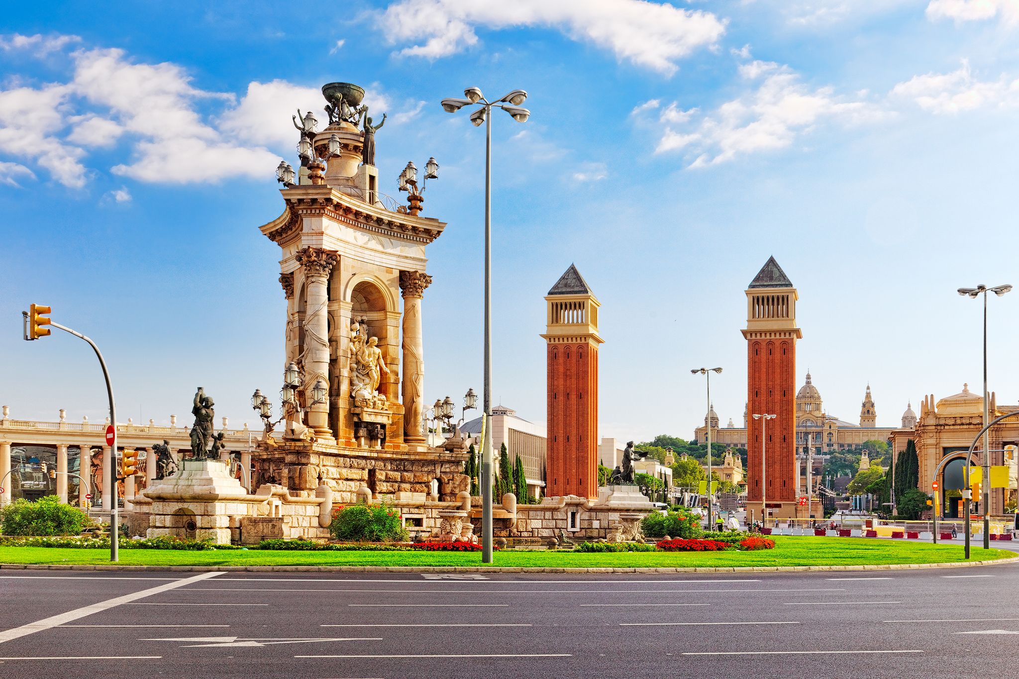 Photo of view in Barcelona on Placa De Espanya( Square of Spain) ,Spain.