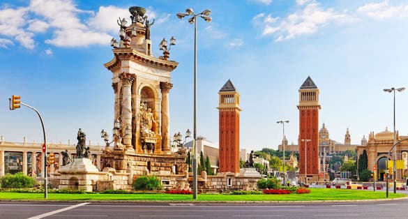 Photo of view in Barcelona on Placa De Espanya( Square of Spain) ,Spain.