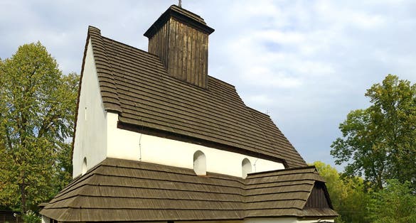 photo of Wooden church of St. Catherine in Tamovice, Stramberk, Czech Republic .