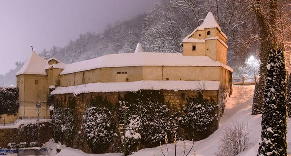 Photo of Brasov, Romania - Weavers Bastion, winter night.