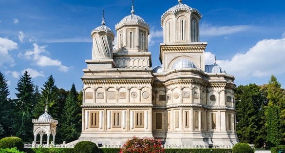 Photo of Arges Monastery in Curtea de Arges, known for the legend of Architect Manole, Romania.
