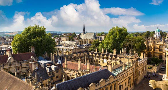 Photo of Panoramic aerial view of Oxford in a beautiful summer day, England, United Kingdom.