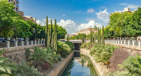 photo of the beautiful Parc de Sa Riera of Palma in Spain.