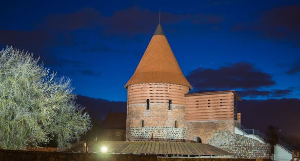 photo of Lithuania. Kaunas castle at night.