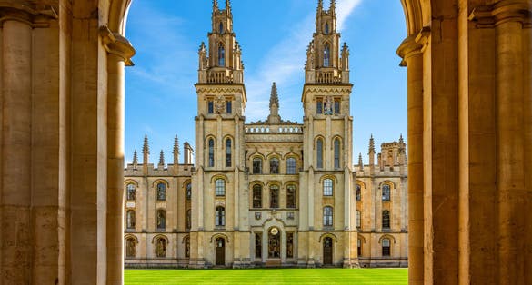 photo of view of All Souls college of Oxford university, UK.