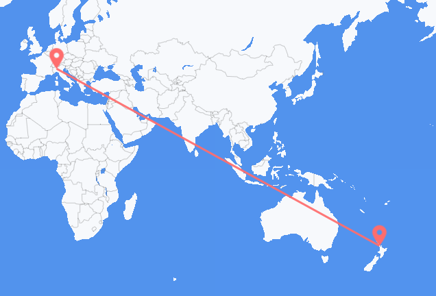 Auckland to Milan