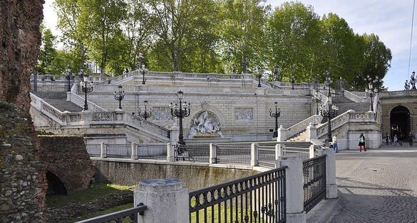 photo of view of Pincio stair ramps, Bologna, Italy.