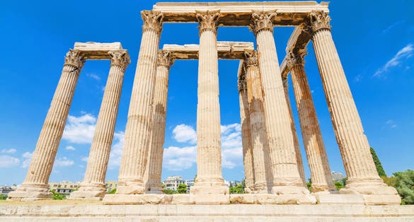 Photo of the Temple of Olympian Zeus (considered one of the biggest of the ancient world), Greece.