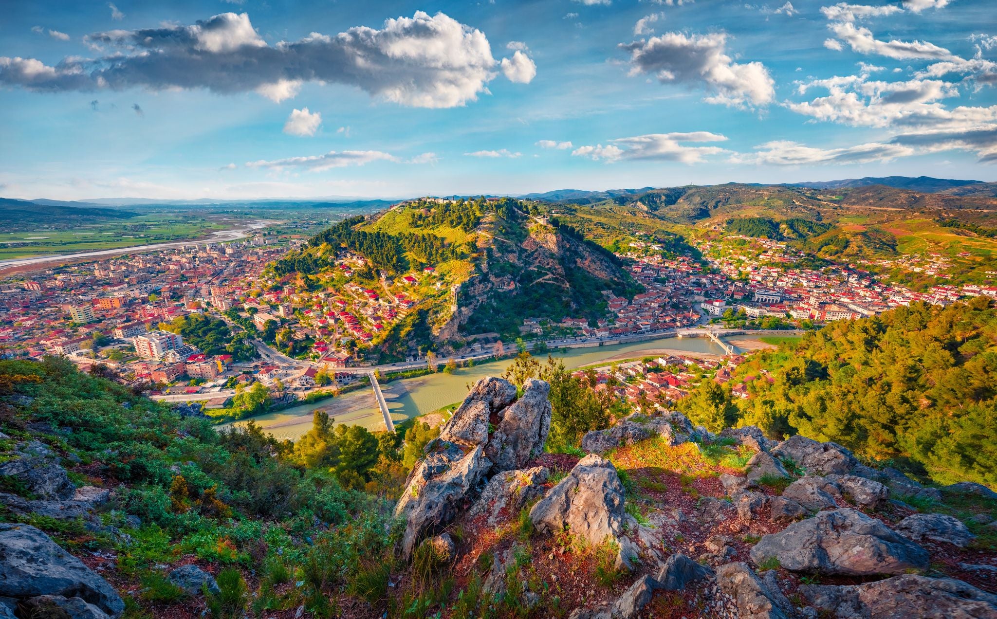 Summer cityscape of Berat town, located on the Osum River.jpg