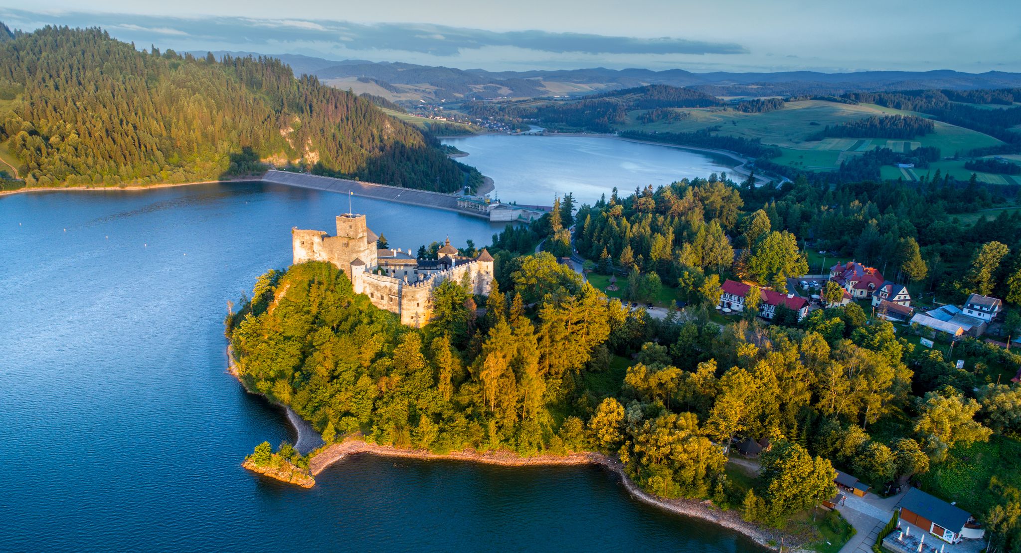 Czorsztyn Castle and Lake. Czorsztyn, Lesser Poland, Poland.