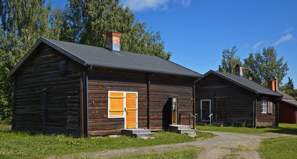 photo of historical building in Bonnstan in Skelleftea, Sweden, Europe.