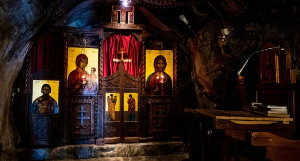 Photo of Chapel in a cave, at the Serbian-Orthodox cave monastery of Dajbabe, Podgorica ,Montenegro.