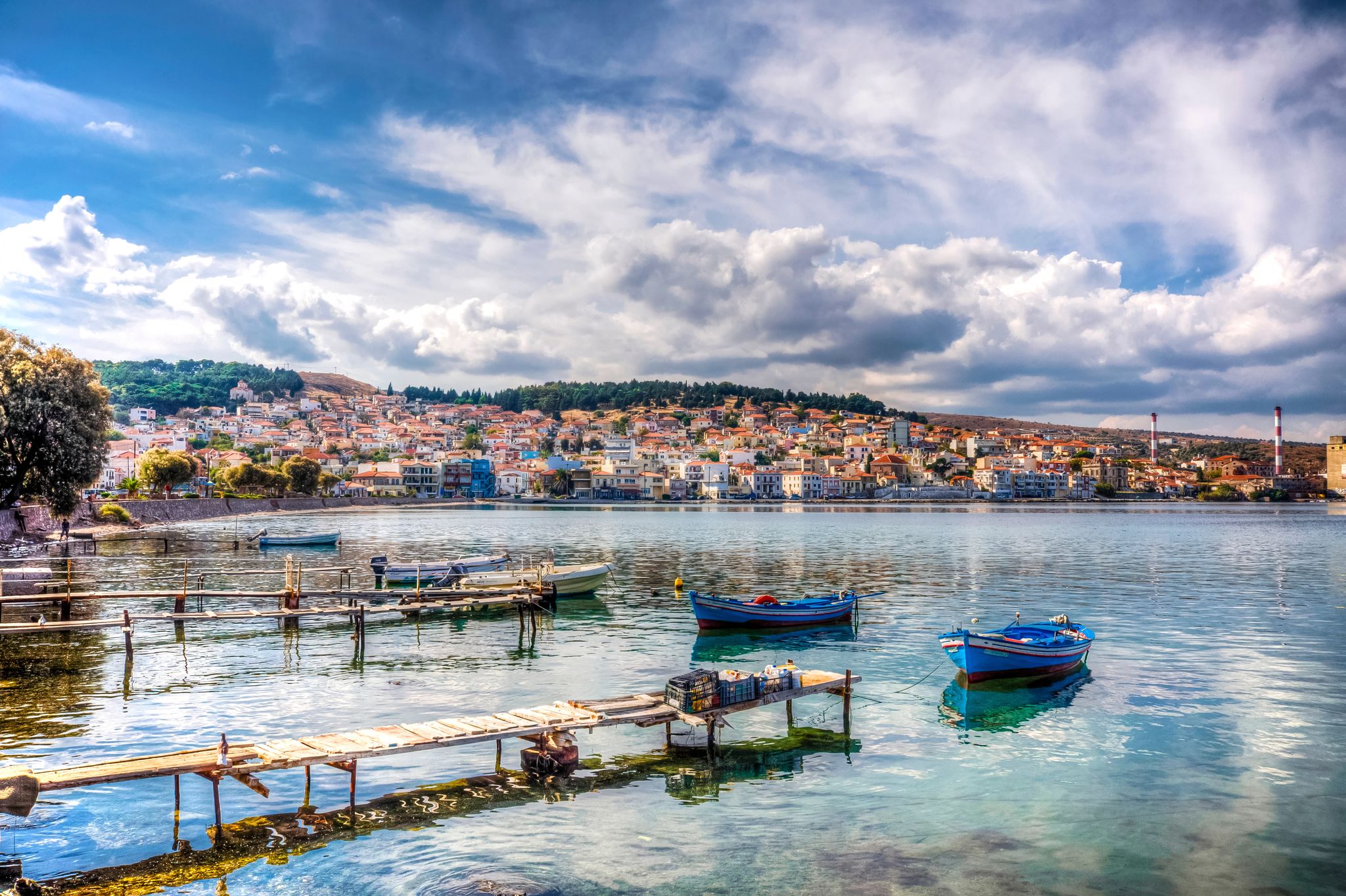Photo of Old Harbor of Mytilini in Lesvos Island.