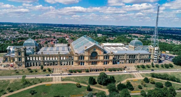 Photo of aerial view of Alexandra Palace in North London, UK.